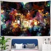 Psychedelic Mushroom Tapestry Indian Mandala Wall Hanging Bohemian Magic Forest Tapiz Witchcraft J220804