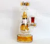 Glass Bong Hookah Recycler Dabrig 흡연 오일 리그 중공 아웃 디자인 워터 파이프 유리 버블러 14.4mm 조인트