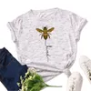 Women's T-Shirt Kawaii Bee Print Women T Shirt Harajuku Summer Short Sleeve Oversize Tee Casual Loose Graphic Ladies Tops Plus Size Tshirt