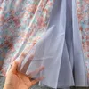 Robe élégante en mousseline de soie pour femmes, motif Floral, bretelles, maille, couture, sans bretelles, Mixi, vacances, plage, été, 2022