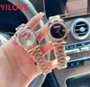 orologio da donna al quarzo in oro rosa di lusso con diamanti Anello orologi di moda per donna Cinturino in acciaio inossidabile Bracciale di marca superiore Orologi da polso eterni Super Edition