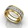 Обручальные кольца Huitan 2022 Пара для женщин/юбилей мужчин с блестящими аксессуарами CZ Classic Jewelry Whotesale Wynn22