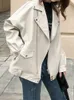 Sungtin Giacca in ecopelle Donna Casual PU Giacche moto allentate Donna Streetwear Cappotto oversize Coreano Chic Primavera 220726