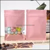 1000Pcs Zipper Mylar Foil Bag With Matte Clear Window Self Seal Tear Notch Reclosable Reusable Flat Pouches For Food Drop Delivery 2021 Stor