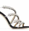 Premium kadın sandaletler kayış kristal rhinestone bayanlar yüksek topuklu parti gelinlik yaz gladyatör sandal kayış kutusu
