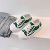 Ragazzi Scarpe di tela Estate New Kids Fashion 2022 Solid Green Striped Simple Korean Style Bambini Scarpe casual per ragazze Lace-up G220517