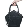 Five Star Dark Gothic Designer Handbag Punk Star Shoulder Bags Black Soft Leather Chain Tygväska stor kapacitet Designer Bag 220617