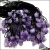 Artes e ofícios Presentes de artes Home Garden BK Natural Amarelo Cristal Fluorite Charms Amethyst Irregar Shape Pingents Dhuyv