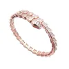 diamond designer bracelet for women love bangle jewelry high quality electroplated copper snakelike luxurious fashion womens silver rose gold serpent bracelet