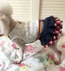 Dog Apparel Pet Dress Summer Spring Denim With Belt Products Clothing For Dogs Puppy Clothes Lace ArtificialDog