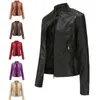 Red Leather Jacket Women Spring Autumn PU Coat Black Girls gothic Faux Leather Jackets L220801