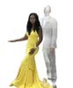 Yellow Color Mermaid Long Prom Dresses 2022 Black Girls Wear Evening Party Gowns Plus Size Elegant Vestido De Festa