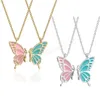 2Pcs/set Fashion Butterfly Pendant Necklaces For Women Korean Sweet Friendship Necklace Clavicle Chain Party Jewelry Gifts
