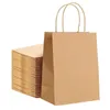 Envoltório de presente sacos de papel kraft 25pcs 59x314x82 polegadas pequeno com alças festa compras marrom varejo24529048080