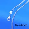 Collier de chaîne solide en vente en gros 10pcs 2 mm 925 en argent de 16 à 30 pouces pour hommes et femmes Costume de fête de mode de fête bijoux de bijoux peut être personnalisé