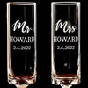 2PCSSET personalizado Sr. e Sra. Champagne FlutesCustom Noivo noivo Nome dos copos para Trotinggift para Casamento para Chuva de Noiva 220527