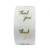 Gift Wrap 500Pcs/Roll Gold Silver Foil Thank You Round Stickers Paper DIY Manual Making Decoration Card Box Stationery StickerGift