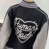 Human Made Veste Japonais Surdimensionné Couture Canard Broderie Amour Hommes Femmes Haute Qualité HUMAN MADE Baseball Manteau T220816