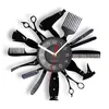 Hairdressing Tools Color Changing Wall Light Clock Hair Salon Barber Shop Decor Contemporary Watch Gift For Hairdressers 220426