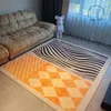 Tapetes nórdicos de luxo para sala estar lounge tapete grande área quarto tapete moderno decoração casa série laranja matscarpetscarpets