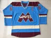 SJ98 Sömde 66 Gordon Bombay Gunner Stahl Mighty Ducks Waves Hockey Jersey Anpassad dubbel sömnad Namnnummer mycket sällsynt ingen reservtröja