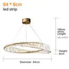 220v lustre en cristal moderne lampes suspendues pour salon nouveau design mobius anneau décoration de la maison luminaires d'intérieur plafond d'or