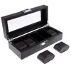 Titta på Boxes Cases RUTS Luxury Box Carbon Fiber Case Holder Organizer för Rings Armband Display Giftwatch