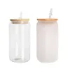 USA CA Warehouse 16oz متجمد من الزجاجة الزجاجة ماء CAN CAN MUGS MASON JAR JUICE Tumplers with Straw Lid JY07