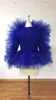Women's Blouses & Shirts Real Image Royal Blue Tulle Women Blouse Ruffles Mesh Top Full Sleeves Fashion 2022Women's