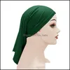 Beanie/Skl Caps Cappelli Cappelli Sciarpe Guanti Accessori moda Tinta unita Donna Ragazza Foulard Bandana Beanie Turbante H Dhsm1