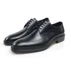 leather derby genuine men dress black italian business wedding formal shoes d