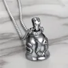316L stainless steel USA eagle wings owl animal Necklaces & Pendants small bell silver retro antique design men's and women's jewelry