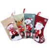 Christmas Cartoon Stocking Santa Claus Snowman Elk Xmas Sock Candy Gift Socks Bag Festival hängande dekor Rekvisita festförsörjningar SN4574