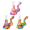 Stampa Narghilè Dab Rigs con braciere da 14 mm Pipa ad acqua bong in silicone bong in vetro accessorio per fumo