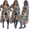 Trench-coats pour femmes grande taille manteau imprimé camouflage pour femmes vêtements d'hiver vêtements d'extérieur à manches longues surdimensionnés et vestes Abrigo Mujerfemmes