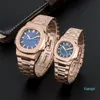 2022 new factory mens automatic mechanical watches silver strap blue gold watch stainless waterproof wristwatch lady watches