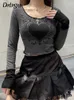ダーリンガグランジレトロファッションハートプリント女性用秋のTシャツ