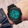 الساعات الرقمية للرجال يقودها الساعات الرياضية الزجاجية 50M مقاوم للماء WRISTWATCH MONTRE