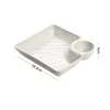 Household Sundries Large dumpling plate with vinegar plate PP divided plates Japanese tableware square dumpling tray