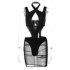 Hugcitar Short Sleeve Halter Hollow Out Hole Backless Bodycon Dress Summer Sexy Women Streetwear Y2K Party Casual Club 220611
