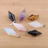 Pendant Necklaces Wholesale 4Pcs/Lot Natural Stone Pendants Pyramid Beads For Necklace Fashion Jewelry Making Amethysts Blue Sand Opal IBN43