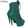 Sorbern 15Cm Ankle Boots For Women Short Booties Ladies Custom Colors Platform Boots Pole Dance High Heel Shoes New