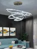 Pendant Lamps Modern Crystal LED Chandelier For Living Room Dining Kitchen With Remote Control Gold Ring Hanging Lighting Circle LampPendant