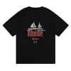 メンズ tシャツ Rhude Tシャツイーグル印刷トップ男性の女性のファッション半袖 Tシャツ綿 Tシャツクルーネック