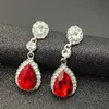 Fashion Bridal Jewelry Crystals Earrings Silver Rhinestones Long Drop Earring 5 Colors Wedding Gift2719407