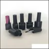 Butelki pakowania Office Business Industrial 5ml 8ml 10 ml plastikowy lakier do paznokci z plastikiem UV HDPE z pędzlem czarny matowy płaszcz topowy