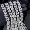 Chaînes Iced Out 14mm Prong Cubain Lien Chaîne Collier Pour Femmes Bling Cluster Strass Pave Miami Choker JewelleryChains