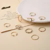 10Pcs/Set Bohemian Gold Chain Ring Set Boho Coin Snake Moon Rings Party For Women Fashion Jewelry Gifts