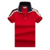 Luksusowy moda klasyczna męska pszczoła haft haftowa koszulka polo bawełniana męska koszulka biała czarna czerwono polo mężczyzn m-3xl