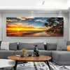 Impressions sur toile chambre peinture paysage marin arbre moderne décor à la maison mur Art pour salon toile peinture paysage Pictures308o